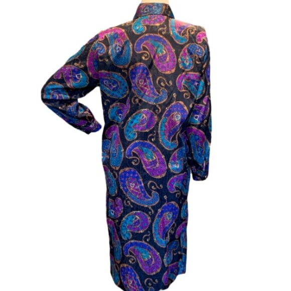 VTG Schrader Petite Sz 6 Shirt Dress Pockets Paisley & Equestrian Print #20B - Picture 5 of 9